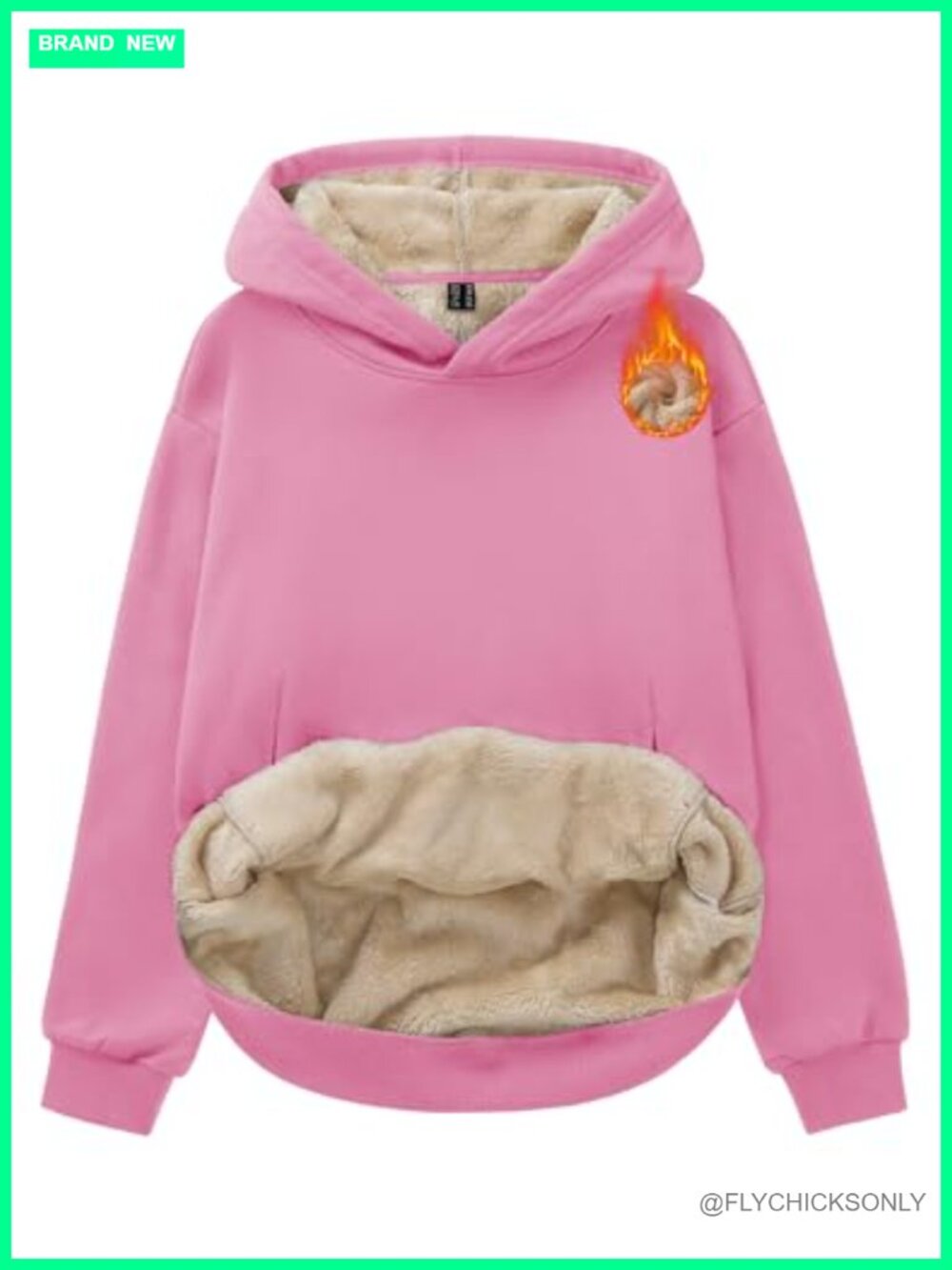 Sherpa Lined Fleece Hoodie Sweatshirt Warm Pullover Kangaroo Pocket